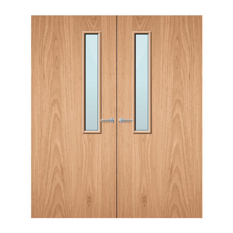Internal Double Plywood Paint Grade 7G 150 X 914mm Vision Panel Fire Door with Glass