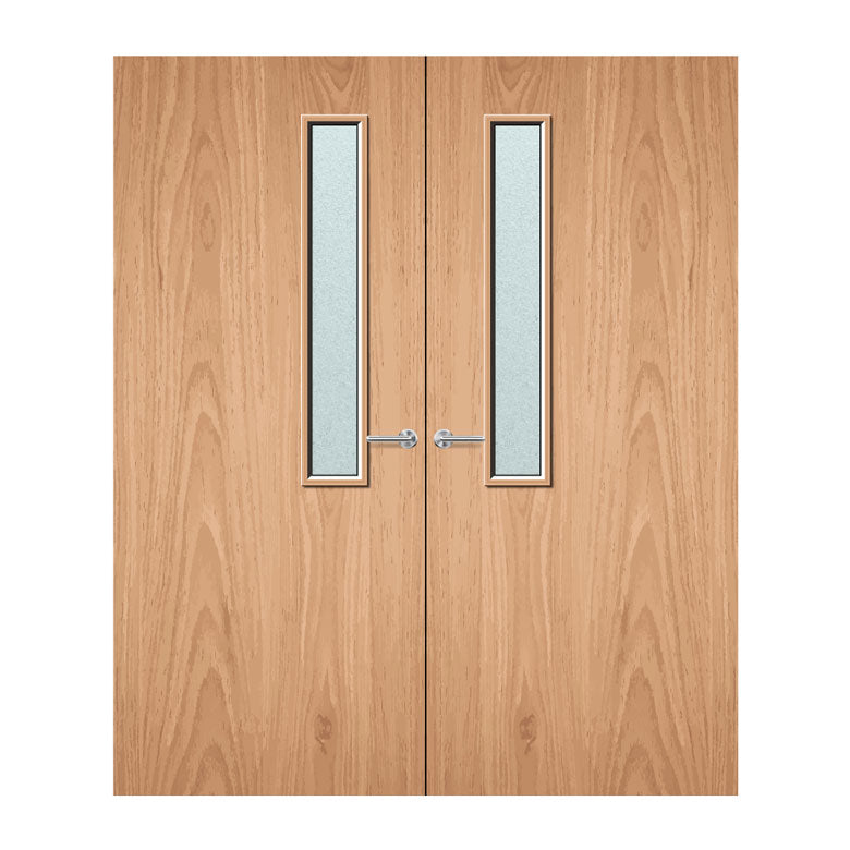 Internal Double Plywood Paint Grade 7G 150 X 914mm Vision Panel Fire Door with Glass