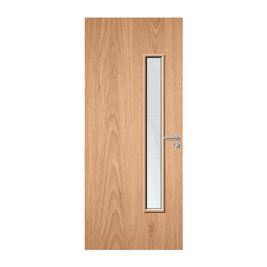 External Bespoke Plywood Paint Grade 25G 150 x 1500mm Vision Panel Fire Door with Glass