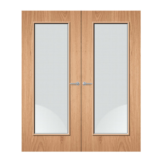 Internal Double Plywood Paint Grade 19G 508 X 1654mm Vision Panel Fire Door with Glass