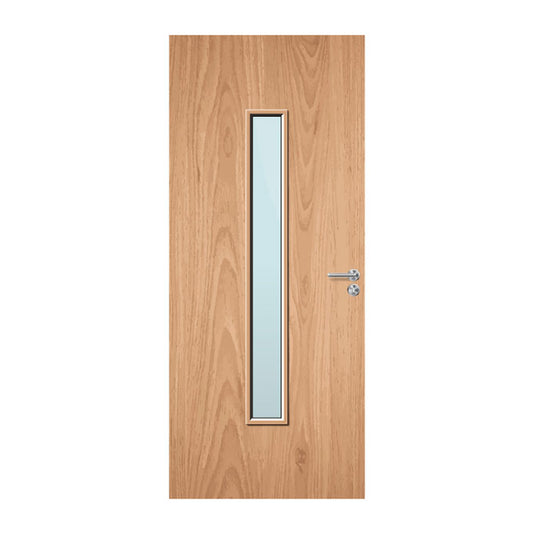External Bespoke Plywood Paint Grade 29G 150 x 1500mm Vision Panel Fire Door with Glass