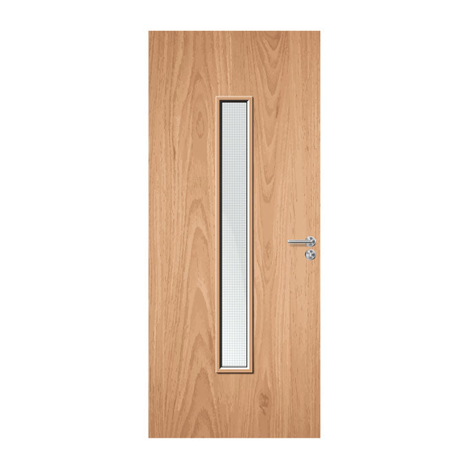Internal Bespoke Plywood Paint Grade 29G 150 x 1500mm Vision Panel Fire Door with Glass
