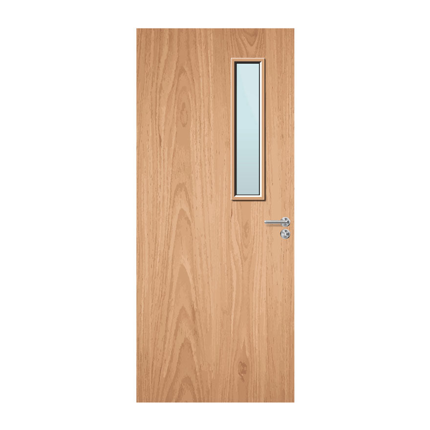 Internal Bespoke Plywood Paint Grade 3G 150 x 700mm Vision Panel Fire Door with Glass