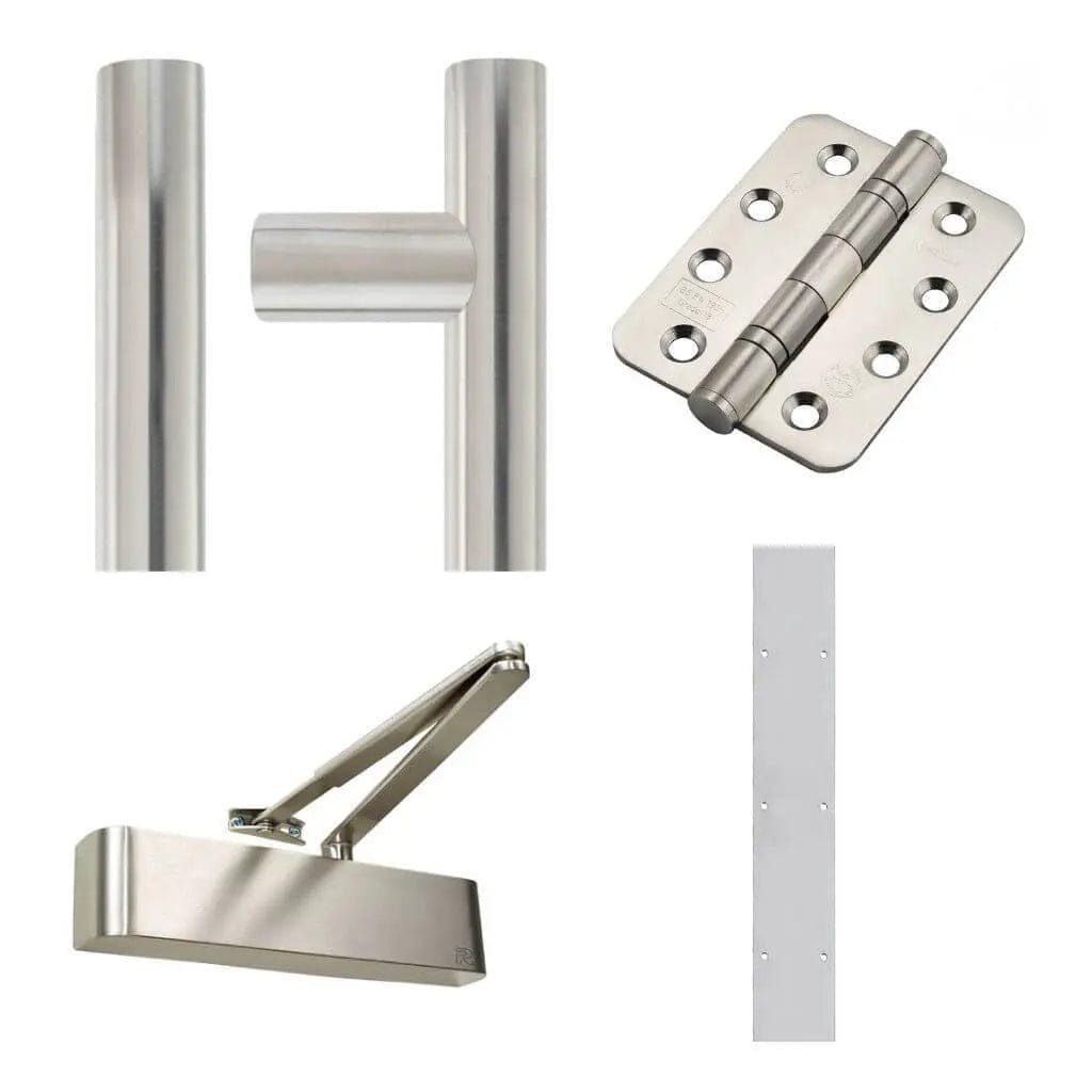 Double Guardsman Pull Handle, Push Plate and Closer Hardware Pack Elite Ironmongery