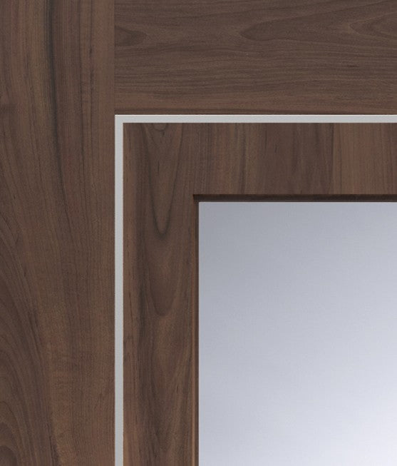 Varese Pre-Finished Internal Walnut Door with Clear Glass