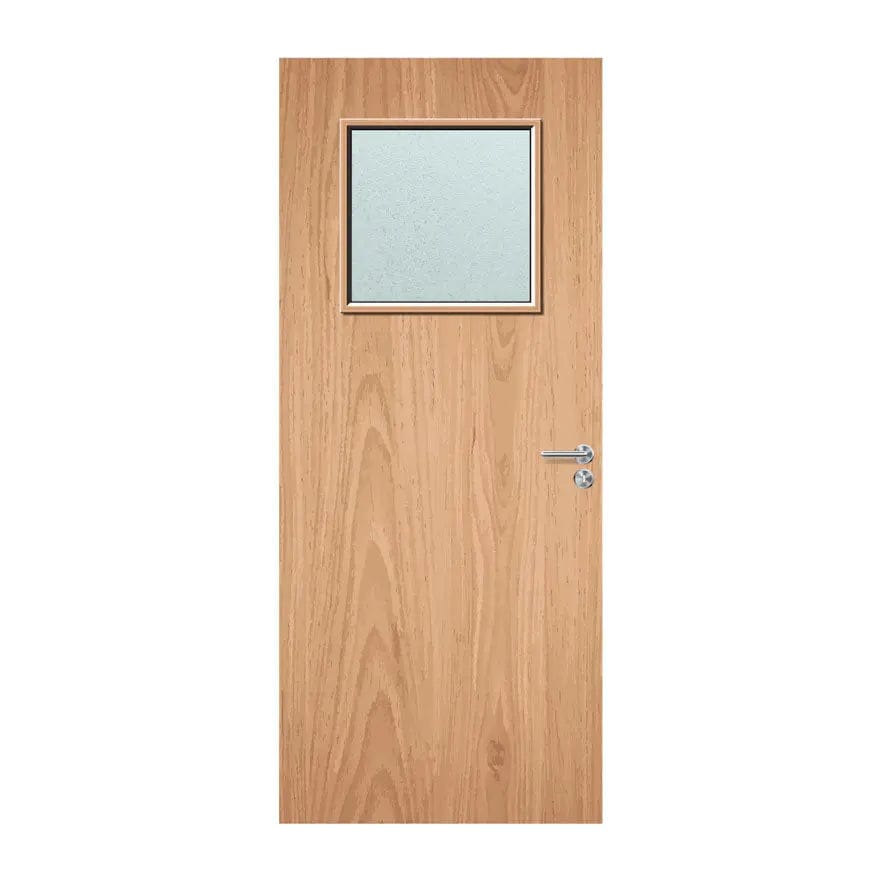 External Bespoke Plywood Paint Grade 1G 600 x 600mm Vision Panel Fire Door with Glass Fire Door Kingdom