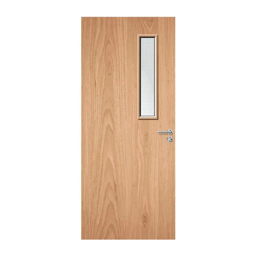 External Bespoke Plywood Paint Grade 3G 150 x 700mm Vision Panel Fire Door with Glass Fire Door Kingdom