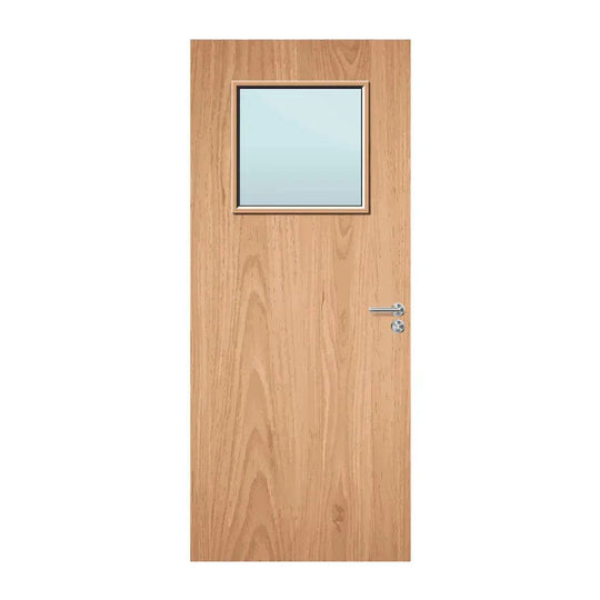 External Plywood Paint Grade Fire Door with Glass 1G 450 x 450mm Vision Panel Fire Door Kingdom