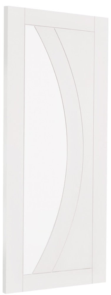 Salerno Internal White Primed Fire Door with Clear Glass