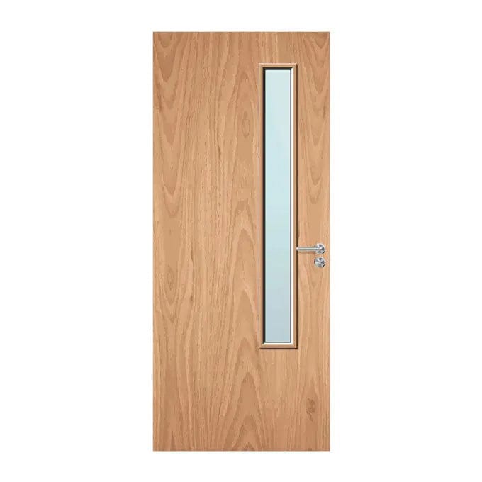 Internal Bespoke Beech Veneer 20G 150 x 1500 Vision Panel Fire Door with Glass Fire Door Kingdom