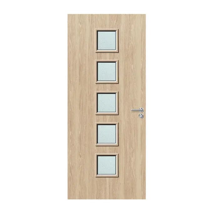 Internal Bespoke Oak Veneer 10G 5x 245 x 245mm Vision Panels Fire Door with Glass Fire Door Kingdom
