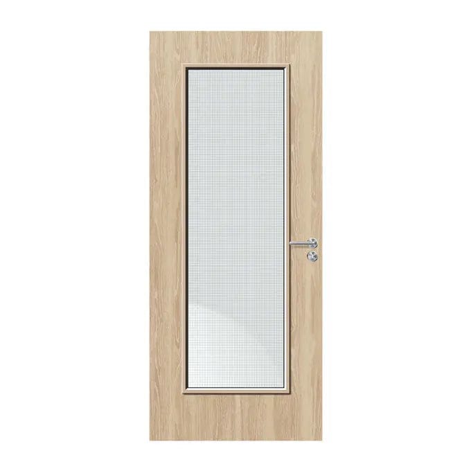 Internal Bespoke Oak Veneer 19G 508 X 1654mm Vision Panel Fire Door with Glass Fire Door Kingdom