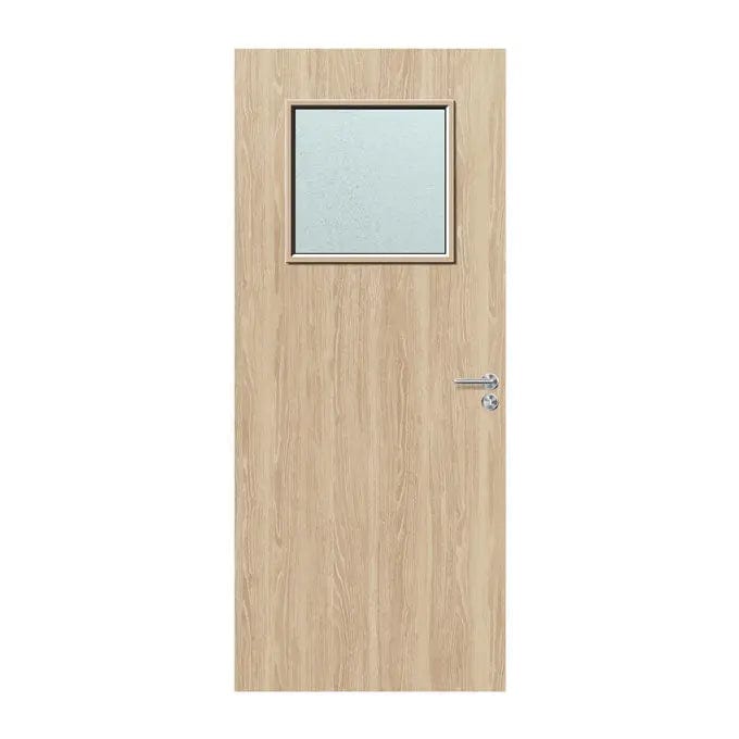 Internal Bespoke Oak Veneer 1G 450 x 450mm Vision Panel Fire Door with Glass Fire Door Kingdom