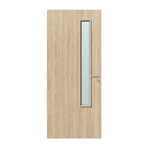 Internal Bespoke Oak Veneer 20G 150 x 1500 Vision Panel Fire Door with Glass Fire Door Kingdom