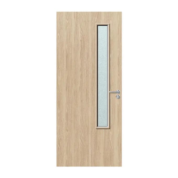 Internal Bespoke Oak Veneer 20G 150 x 1500 Vision Panel Fire Door with Glass Fire Door Kingdom
