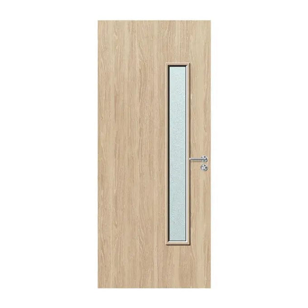 Internal Bespoke Oak Veneer 25G 150 x 1440mm Vision Panel Fire Door with Glass Fire Door Kingdom