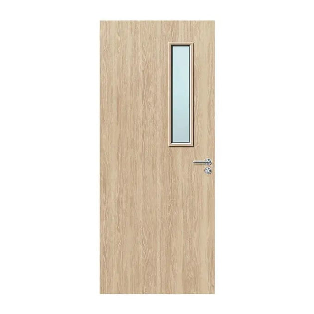 Internal Bespoke Oak Veneer 3G 150 x 700mm Vision Panels Fire Door with Glass Fire Door Kingdom