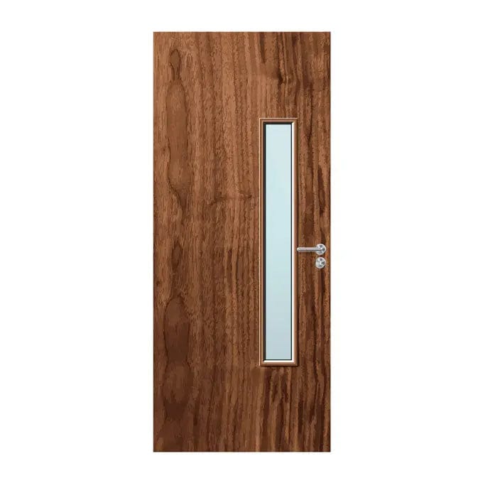 Internal Bespoke Walnut Veneer 18G 150 x 1150mm Vision Panel Fire Door with Glass Fire Door Kingdom