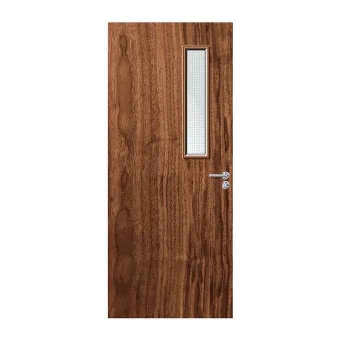Internal Bespoke Walnut Veneer 3G 150 x 700mm Vision Panels Fire Door with Glass Fire Door Kingdom