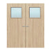 Internal Double Oak Veneer Bespoke 1G 450 X 450mm Vision Panel Fire Door with Glass Fire Door Kingdom