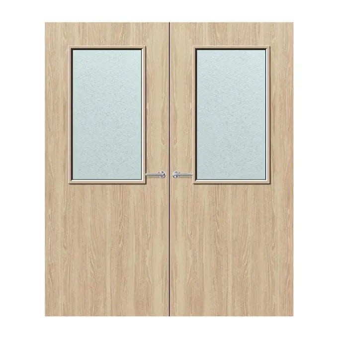 Internal Double Oak Veneer Bespoke 8G 508 x 914mm Vision Panels Fire Door with Glass Fire Door Kingdom