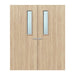 Internal Double Oak Venner Bespoke 3G 150 X 700mm Vision Panel Fire Door with Glass Fire Door Kingdom