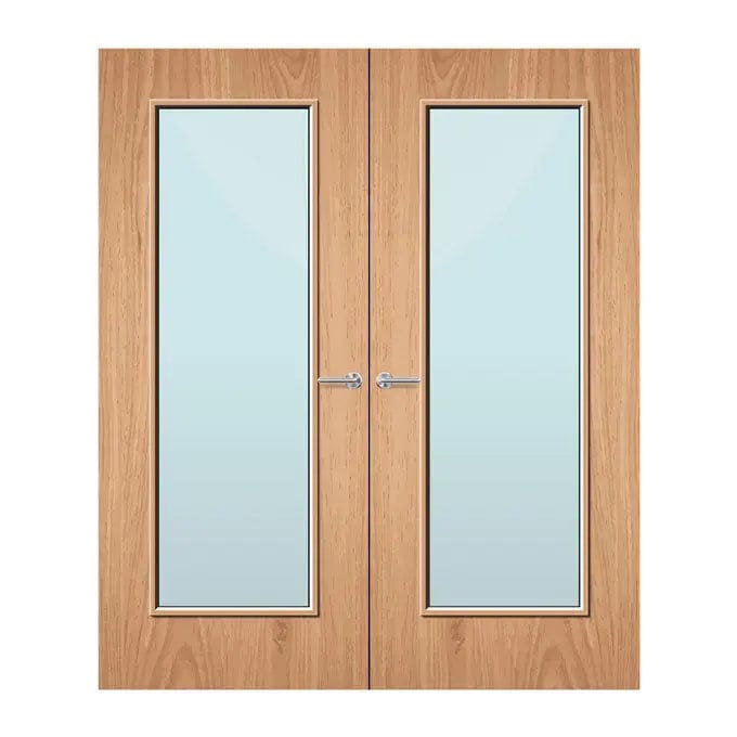 Internal Double Plywood Bespoke Paint Grade 19G 508 X 1654mm Vision Panel Fire Door with Glass Fire Door Kingdom