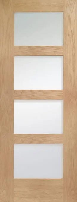 Internal Oak Shaker 4 Panel Fire Door with Obscure Glass XL Joinery