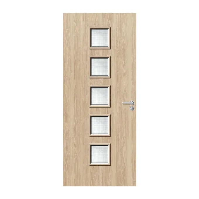 Internal Oak Veneer 10G 5x 245 x 245mm Vision Panels Fire Door with Glass Fire Door Kingdom