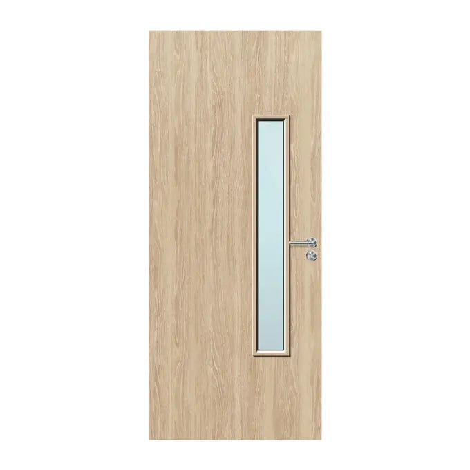 Internal Oak Venner 18G 150 x 1150mm Vision Panel Fire Door with Glass Fire Door Kingdom