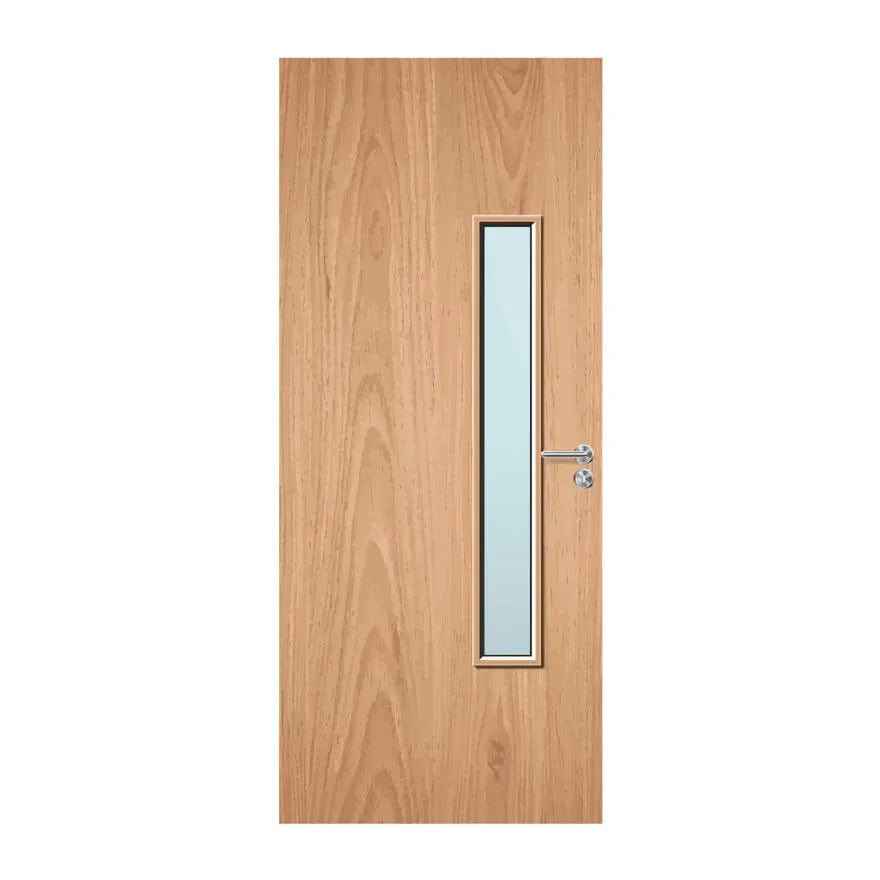 Internal Plywood Paint Grade 18G 150 x 1150mm Vision Panel Fire Door with Glass Fire Door Kingdom