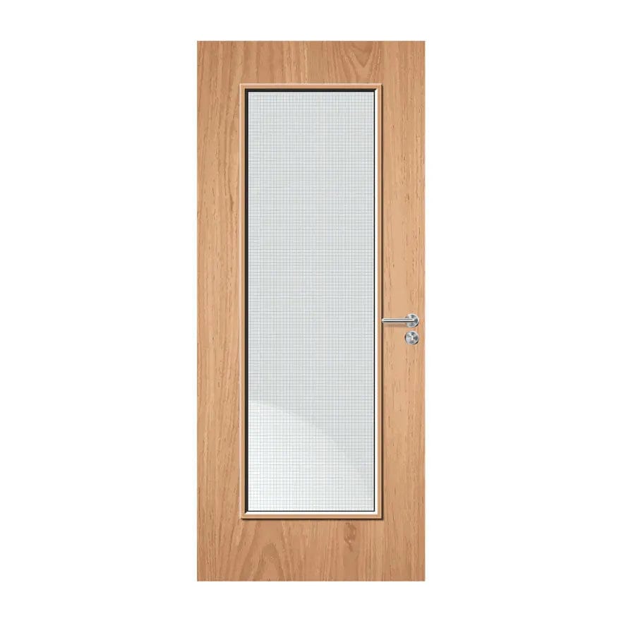 Internal Plywood Paint Grade 19G 508 X 1654mm Vision Panel Fire Door with Glass Fire Door Kingdom
