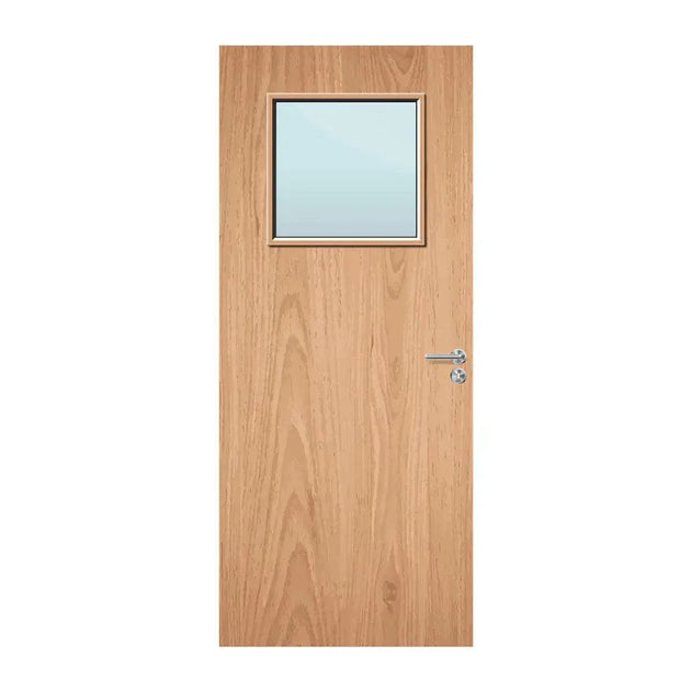 Internal Plywood Paint Grade 1G 450 x 450mm Vision Panel Fire Door with Glass Fire Door Kingdom