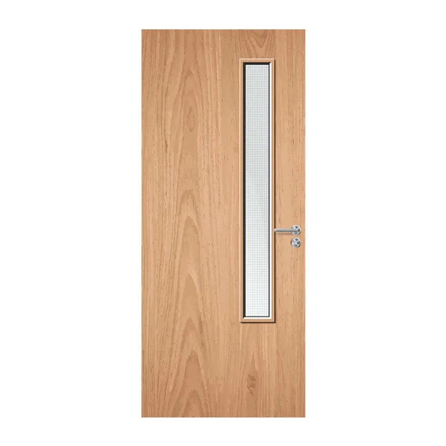 Internal Plywood Paint Grade 20G 1x 150 x 1500mm Vision Panel Fire Door with Glass Fire Door Kingdom