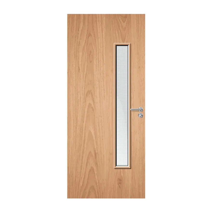 Internal Plywood Paint Grade 25G 1x 150 x 1500mm Vision Panel Fire Door with Glass Fire Door Kingdom