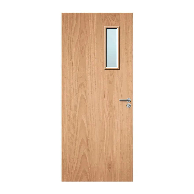Internal Plywood Paint Grade 4G 150 x 450mm Vision Panel Fire Door with Glass Fire Door Kingdom