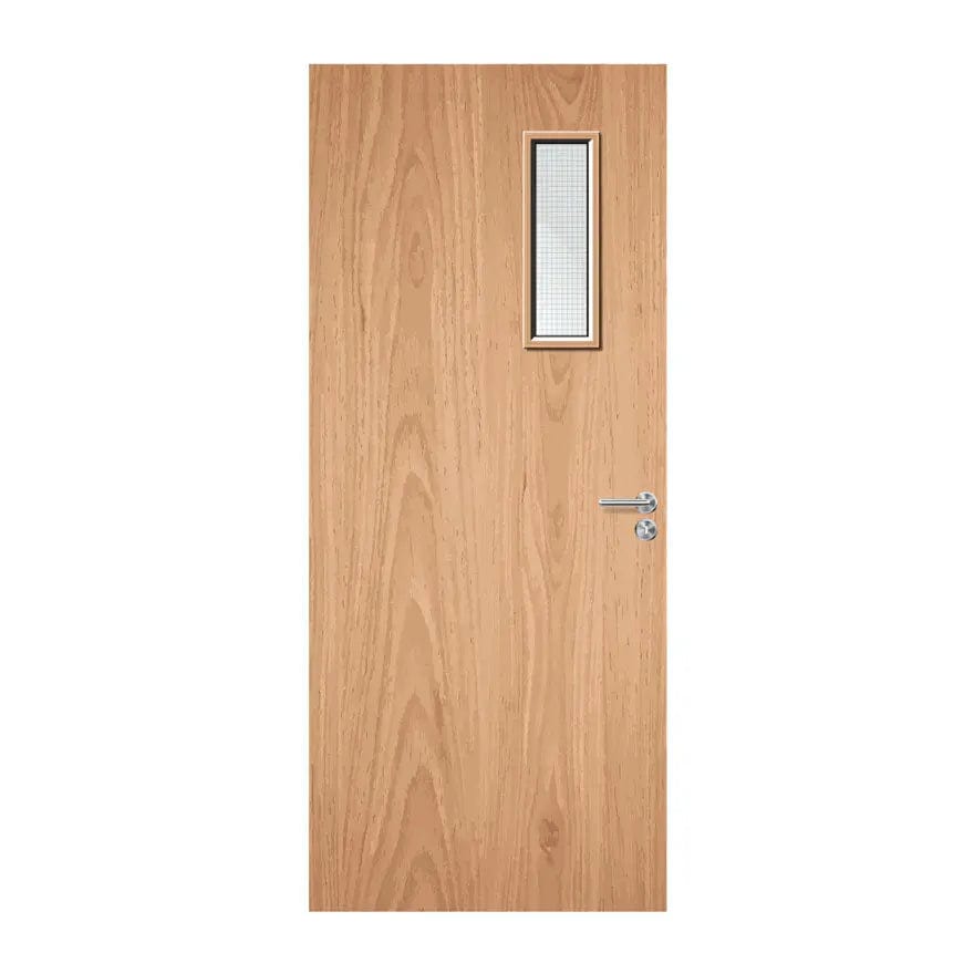 Internal Plywood Paint Grade 4G 150 x 450mm Vision Panel Fire Door with Glass Fire Door Kingdom