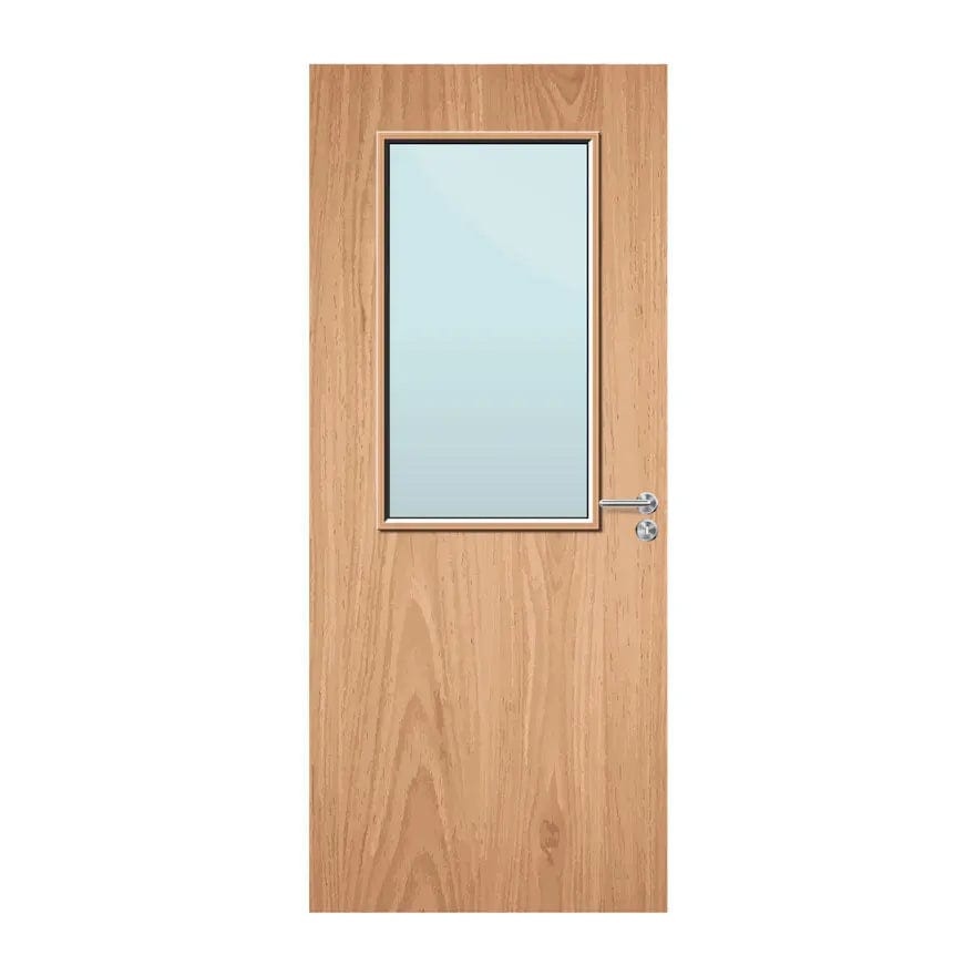Internal Plywood Paint Grade 8G 508 x 914mm Vision Panel Fire Door with Glass Fire Door Kingdom