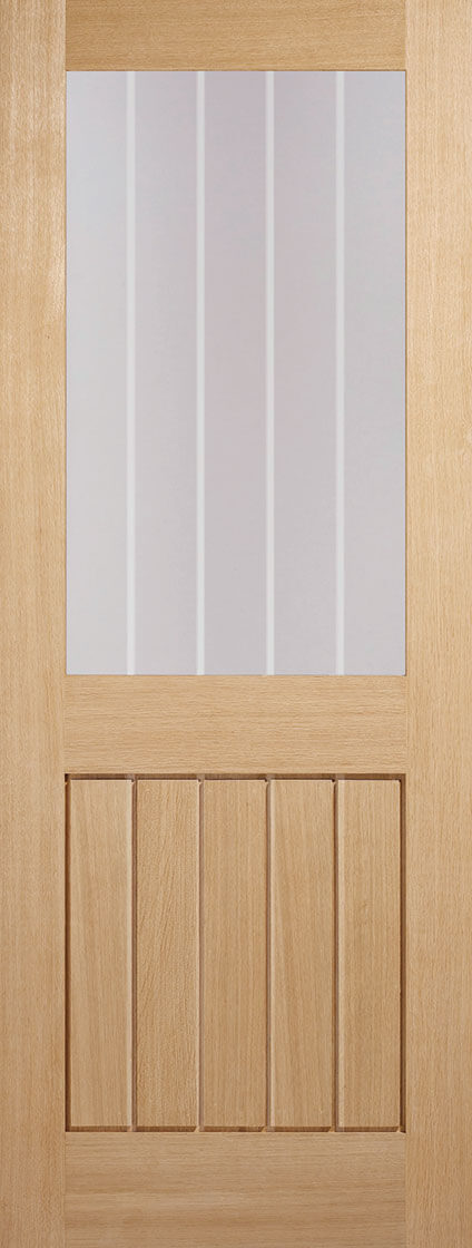Oak Mexicano Glazed Half Light Pre-Finished Internal Fire Door FD30