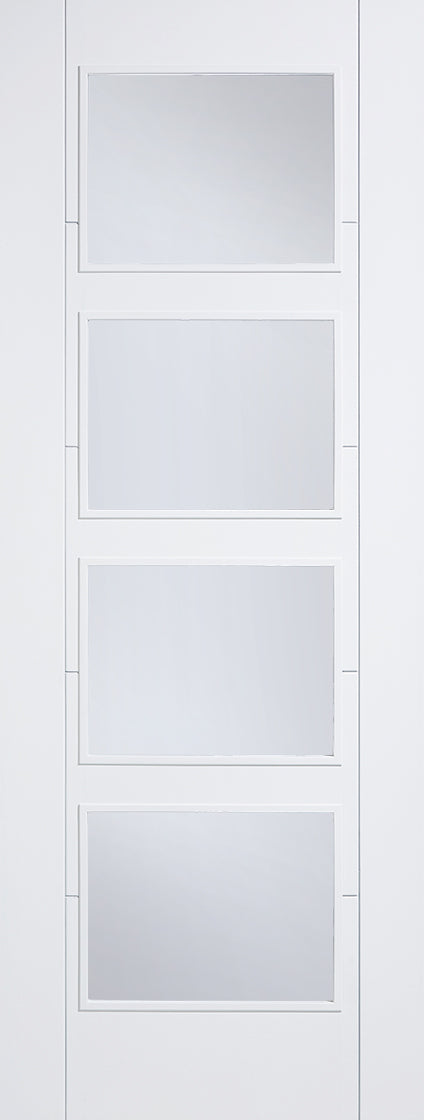 White Vancouver Glazed 4 Light Clear Internal Fire Door FD30