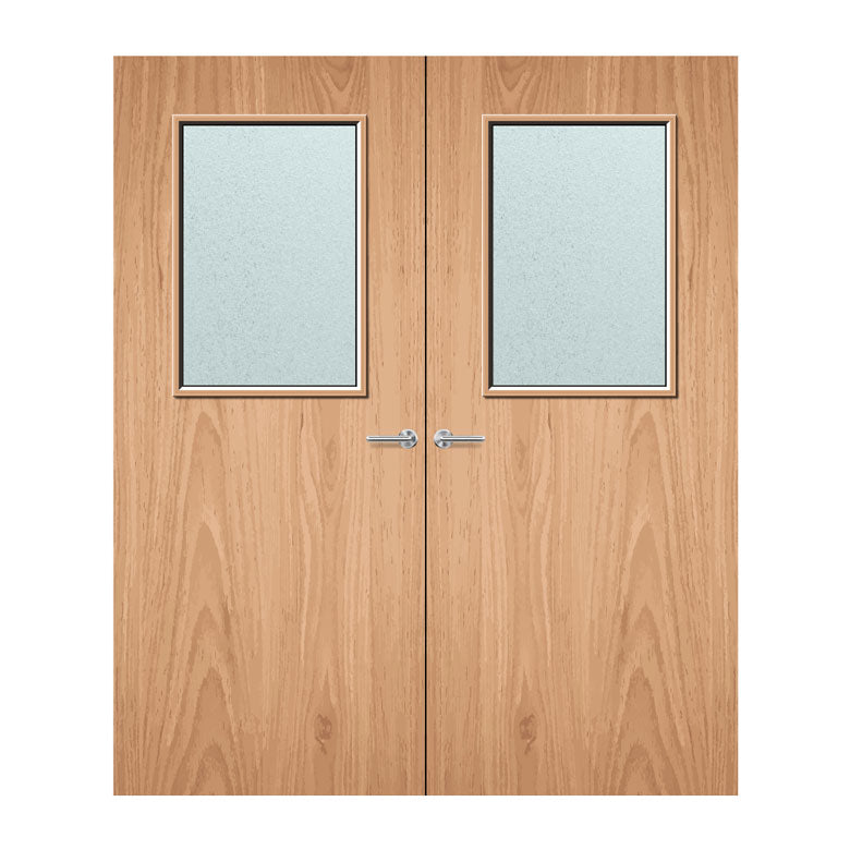 Internal Double Plywood Paint Grade 2G 450 X 700mm Vision Panel Fire Door with Glass